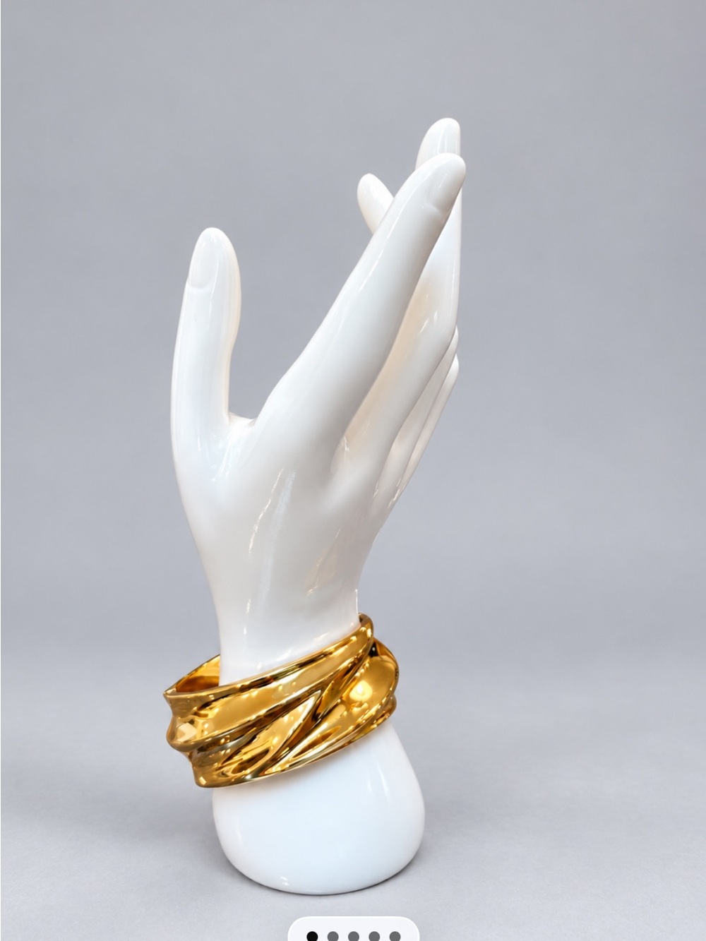 Gold Sculptural Twisted Bangle Bracelet - Women's Jewelry